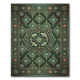 Green Persian Fish Mandala Area Rug