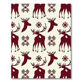 Festive Burgundy Reindeer Silhouette Area Rug