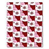 Pink Maroon Snowflake Geometric Area Rug