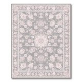 Grey Pink Floral Vintage Area Rug