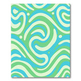 Wavy Teal and Mint Green Abstract Area Rug