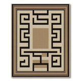 Beige Greek Key Labyrinth Area Rug