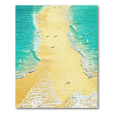 ODIKA Coastal Beach Surf Print Washable Area Rug - Non-Slip Low Pile Carpet