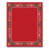 Red Traditional Persian Rug with Ornate Holly Border