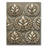 Gold Laurel Wreath Embossed Area Rug