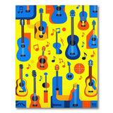 Vibrant Geometric Guitar Music Area Rug