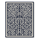 Intricate Black White Geometric Geometric Modern Area Rug