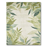 Green Lush Green Leaf Abstract Area Rug