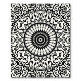 Black White Mandala Sunflower Area Rug