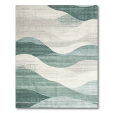 Blue and Teal Abstract Area Teal Wave Abstract Area Rug