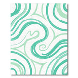 Mint Green Swirling Wave Abstract Area Rug