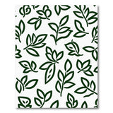 Green Outline Leaves Area Rug
