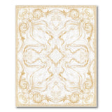 Gold Floral Scroll Marble Area Rug