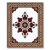 Ornate Gold Border Persian Medallion Rug