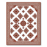 Red Greek Key Geometric Motif Area Rug