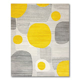 Yellow Circle Abstract Grey Area Rug