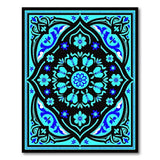 Teal Blue Persian Floral Medallion Rug