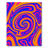 Vibrant Spiral Wave Abstract Area Rug
