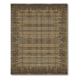 Beige Black Geometric Tribal Area Rug
