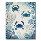 Teal Crab Coral Coastal Area Rug