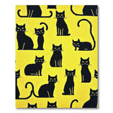 Playful Black Cats on Yellow Area Rug