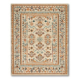 Beige Orange Teal Southwestern Kilim Rug