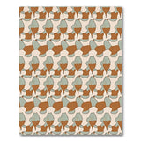 Teal and Terracotta Abstract Geometric Area Rug