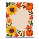 Autumn Sunflower Pumpkin Harvest Border Rug