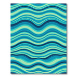 Blue Teal Ocean Wave Area Rug