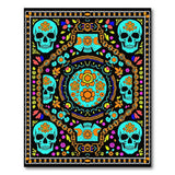 Southwestern Multi-color and Patterns Vibrant Sugar Skull Floral Area Rug