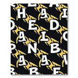 Bold Flame Letters Black Area Rug