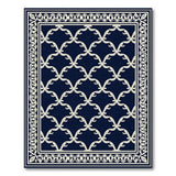 Blue and Teal Navy Blue Trellis Geometric Area Rug