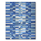 Blue Oval Geometric Abstract Area Rug