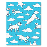 Playful Cartoon White Puppies Blue Sky Area Rug