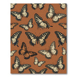 Vibrant Orange Butterfly Pattern Area Rug