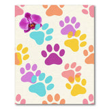Colorful Paw Print Kids Area Rug