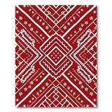 Bold Red Heritage Tribal Geometric Rug