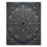 Ornate Silver Mandala Area Rug