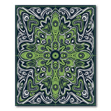 Green Emerald Green Persian Mandala Area Rug
