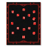 Red Dice Scatter on Black Area Rug