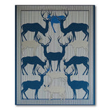 Navy Blue Deer Silhouette Area Rug