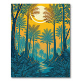 Teal Palm Grove Sunset Area Rug
