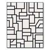 Black White Geometric Abstract No. 3 Area Rug