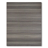 Textured Grey Striped Woven Area Rug