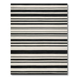 Geometric Modern Horizontal Stripe Bold Black White Horizontal Stripe Area Rug