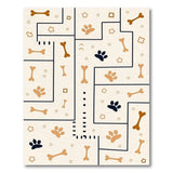 Playful Dog Bone Maze Area Rug