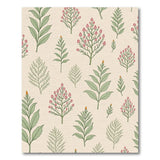 Pink Flower Green Leaf Cream Area Rug