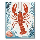 Red Lobster Coastal Beach Area Rug