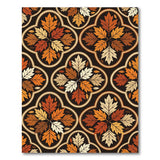 Geometric Autumn Maple Leaf Area Rug