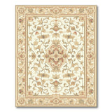Ornate Ivory Floral Medallion Rug